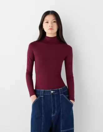 Body de manga larga con cuello alto