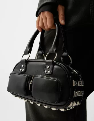 Bolso bowling mini con tachuelas