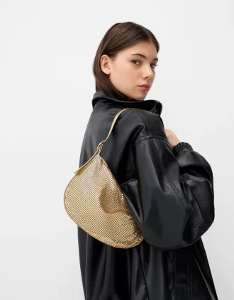 Bolso de malla dorada