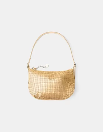 Bolso de malla dorada