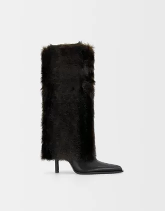 Botas de tacón con pelo sintético