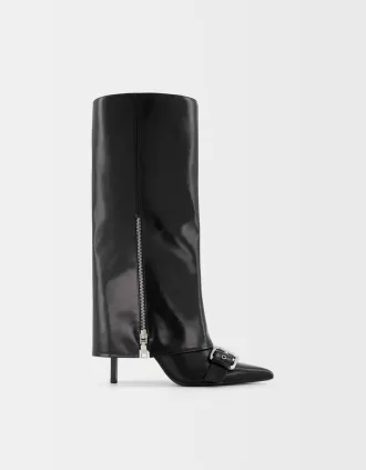 Botas polainas de tacón con hebillas
