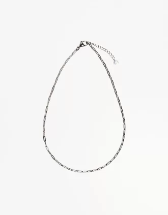 Cadena de acero con eslabón de cadena.