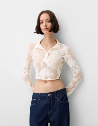 Camisa corta de jacquard