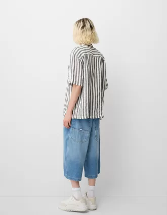 Camisa manga corta mezcla de lino