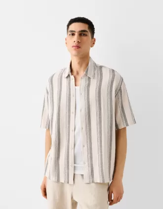 Camisa manga corta rayas rusticas