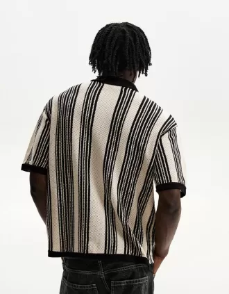 Camisa manga corta textura rayas