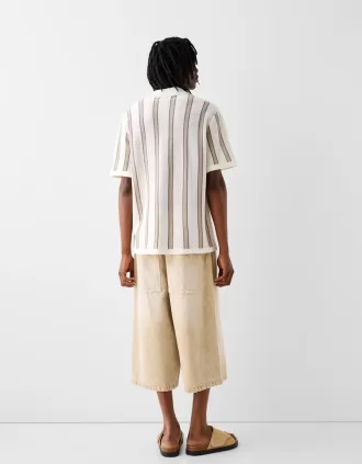 Camisa manga corta textura rayas