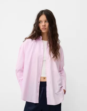 Camisa oversize de rayas de manga larga