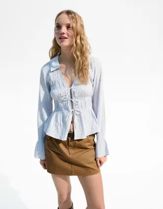 Camisa rustica con fruncido