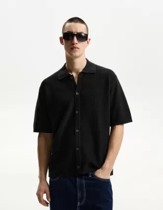Camisa textura manga corta