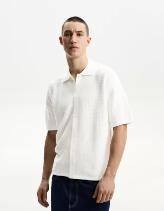 Camisa textura manga corta