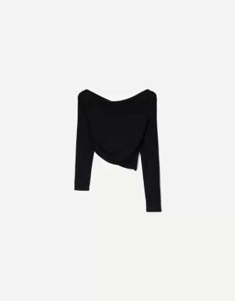 Camiseta asimétrica manga larga