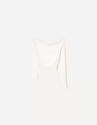 Camiseta asimétrica manga larga