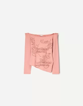 Camiseta asimétrica manga larga
