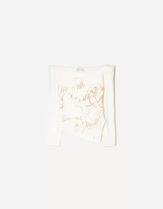 Camiseta asimétrica manga larga