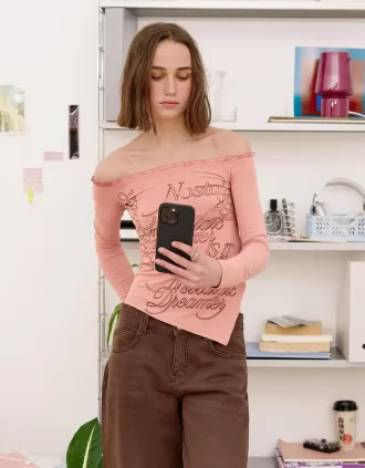 Camiseta asimétrica manga larga