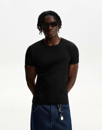 Camiseta canalé manga corta