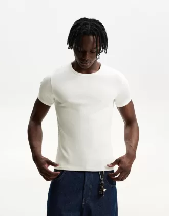 Camiseta canalé manga corta