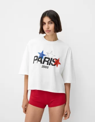 Camiseta corta Paris de manga corta