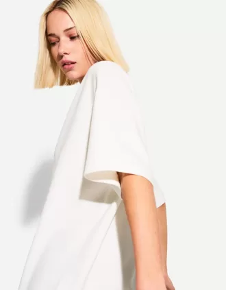 Camiseta de manga corta con cuello en V de algodón grueso