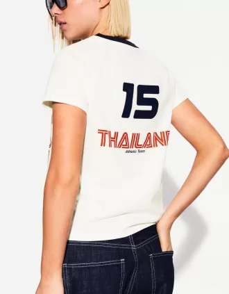 Camiseta de manga corta con estampado en contraste
