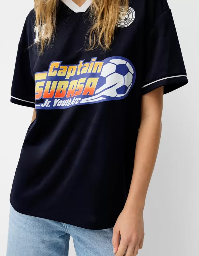 Camiseta deportiva Captain Tsubasa de manga corta