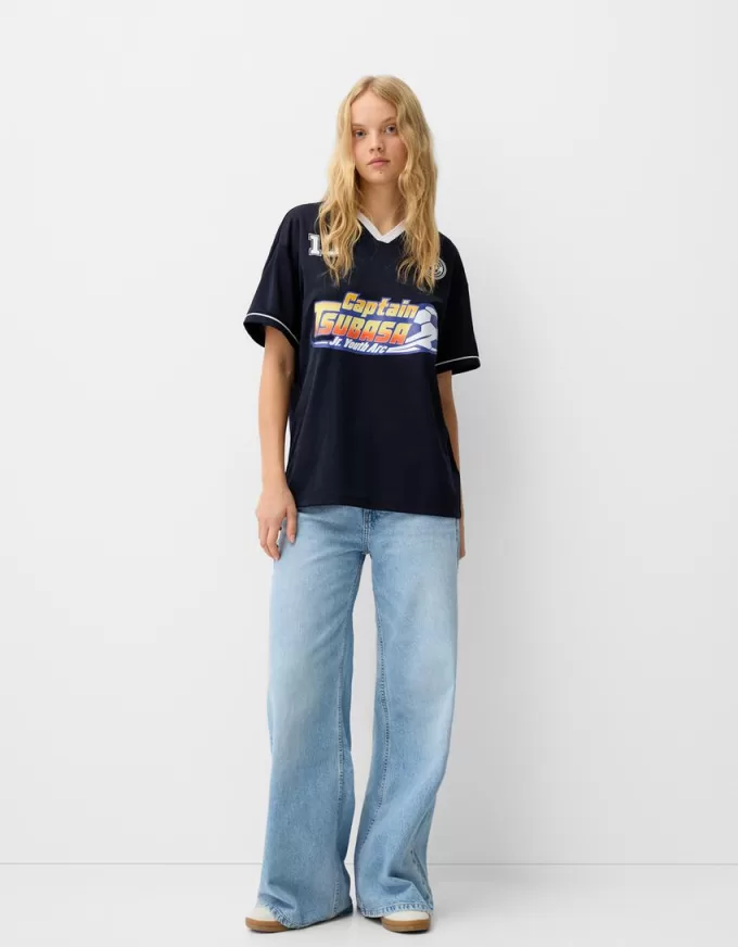 Camiseta deportiva Captain Tsubasa de manga corta