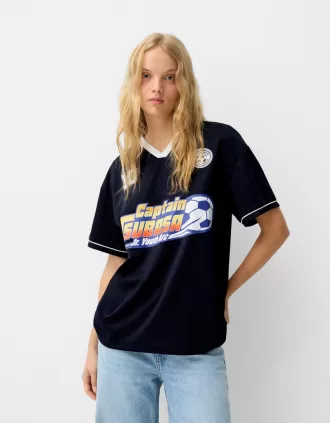 Camiseta deportiva Captain Tsubasa de manga corta