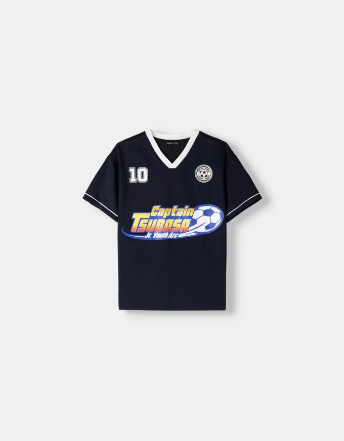 Camiseta deportiva Captain Tsubasa de manga corta