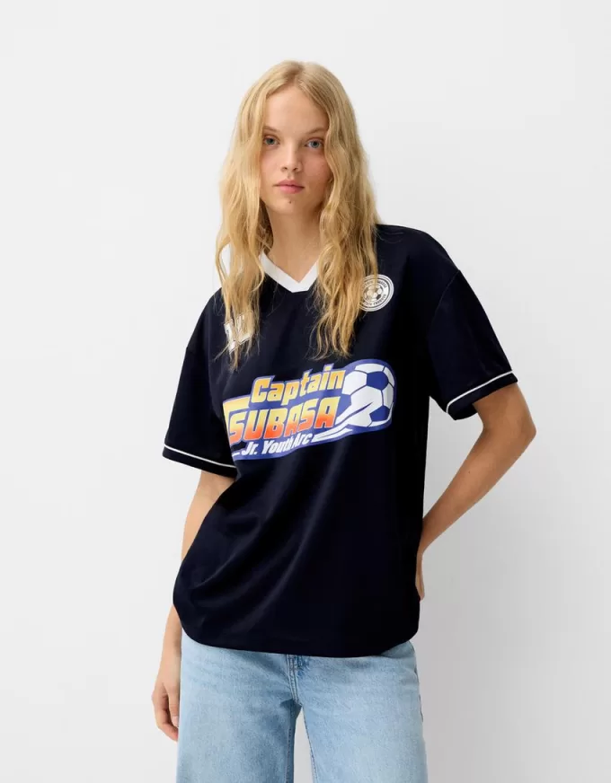Camiseta deportiva Captain Tsubasa de manga corta