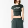 Camiseta estampada manga corta con fruncido