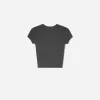 Camiseta estampada manga corta con fruncido