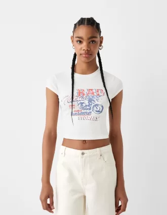 Camiseta estampada manga corta tirantes espalda