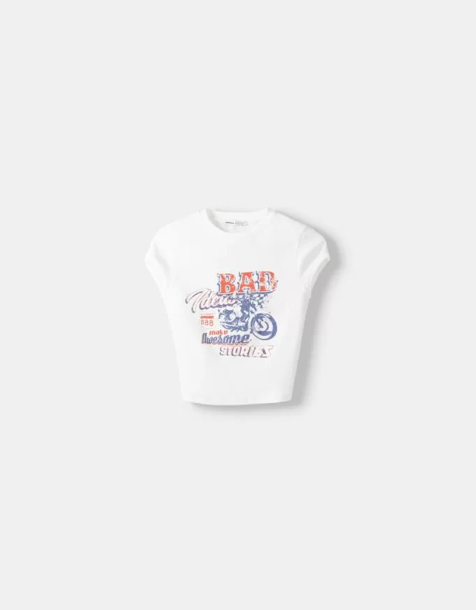Camiseta estampada manga corta tirantes espalda