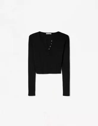 Camiseta henley de manga larga