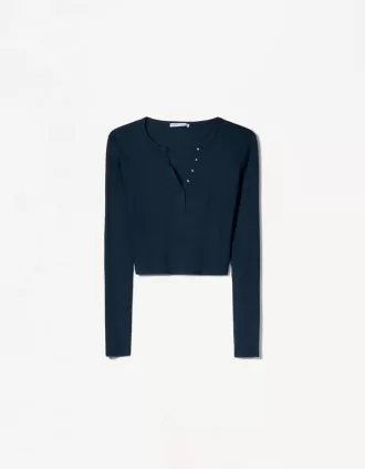 Camiseta henley de manga larga