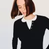 Camiseta henley de manga larga