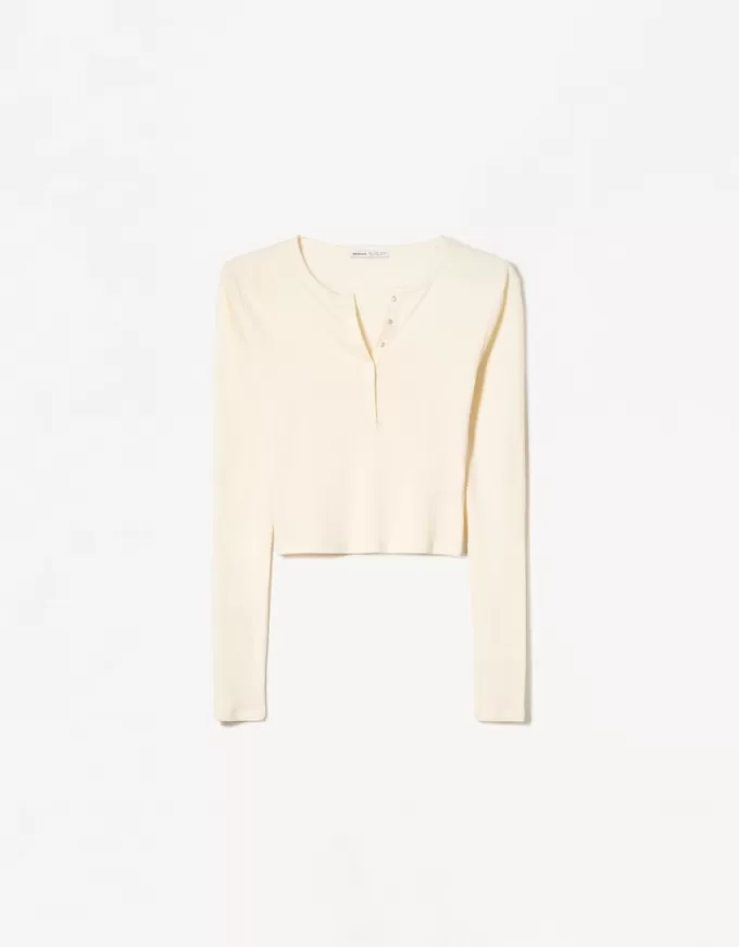 Camiseta henley de manga larga