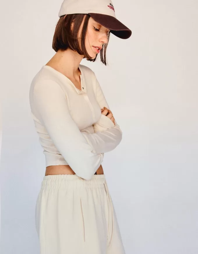 Camiseta henley de manga larga