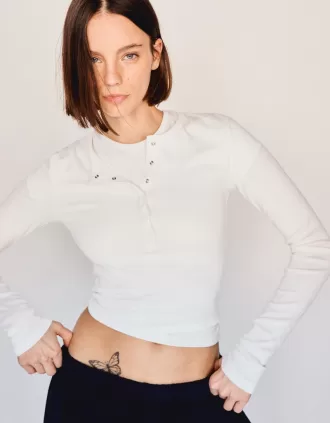 Camiseta henley de manga larga