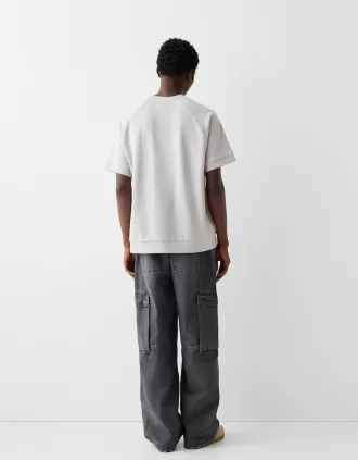 Camiseta interlock de manga corta y corte boxy
