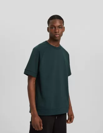 Camiseta interlock de manga corta y corte boxy