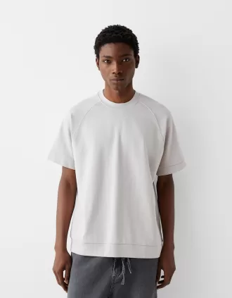 Camiseta interlock de manga corta y corte boxy