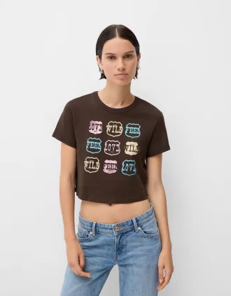 Camiseta manga corta con estampado