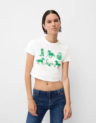 Camiseta manga corta con estampado