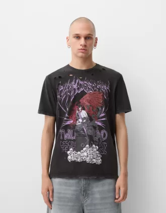 Camiseta manga corta estampada