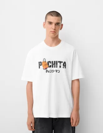 Camiseta manga corta estampado Chainsaw Man