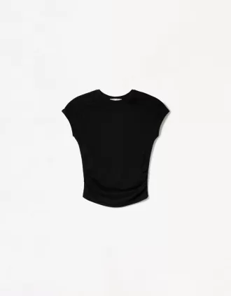 Camiseta manga corta fruncido lateral