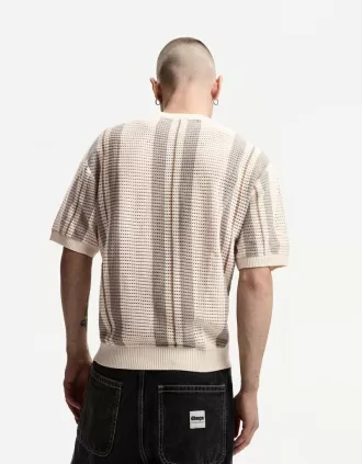 Camiseta manga corta rayas textura